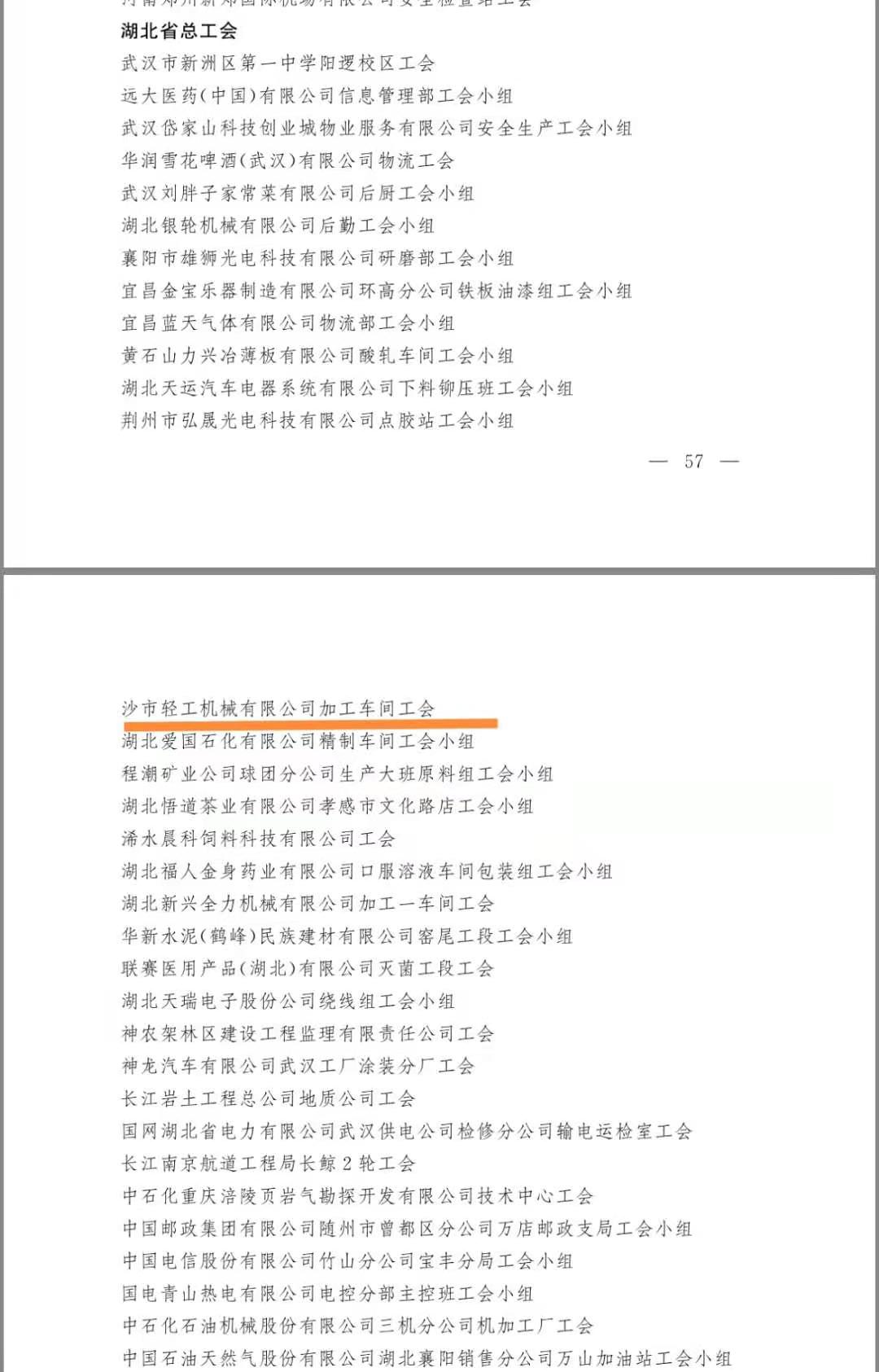 熱烈祝賀公司加工車間工會榮獲“全國模范職工小家”